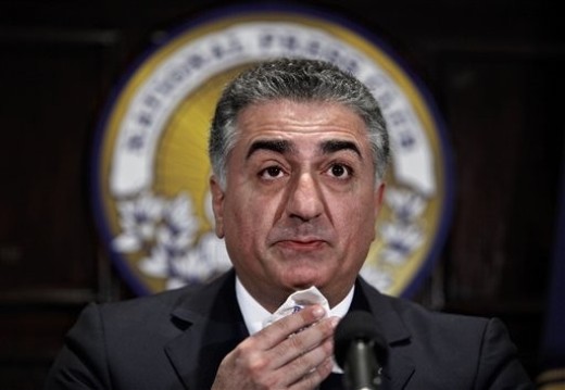Reza Pahlavi, Iran's former crown prince, becomes emotional as he talks about the uprising in Iran over the disputed presidential election, Monday, June 22, 2009, at the National Press Club in Washington. Reza Pahlavi, who was forced into exile with his father, the shah, during the 1979 Islamic revolution, has been a leading advocate of a campaign for civil disobedience against the clerical regime that has used violence to shut down mostly peaceful demonstrations. (AP Photo/J. Scott Applewhite)