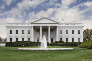 The north side of the White House looking at the Rose Garden